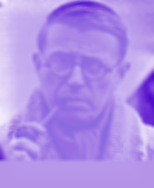 Verschwommenes Portrait von Jean-Paul Sartre